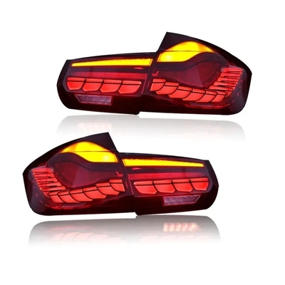 BMW Serie 3 F30 F35 Lampada posteriore con segnale di svolta a scala drago Fumo rosso