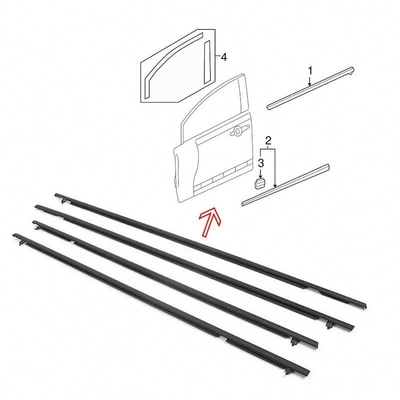 Grandi scorte di gomma porta auto striscia meteo per Honda Civic 72950-Sna-A01 72910-Sna-A01