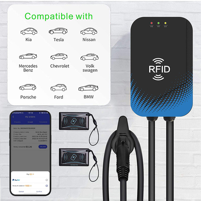 3Stazione di ricarica elettrica a display LCD da 0,5 pollici con supporto per app e potenza di uscita di 7 kW