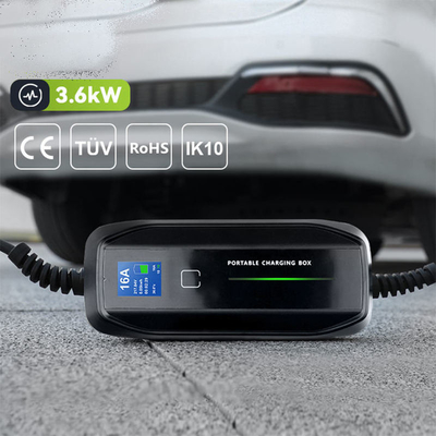 16A Cassa di ricarica portatile per veicoli elettrici di tipo 1/tipo 2 connessione IP67