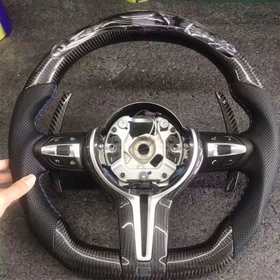 Volante in pelle di fibra di carbonio per BMW F10 F30 E60 E90 G30 E46 E92