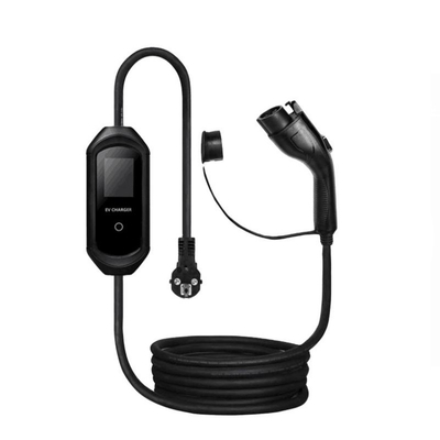Display LCD caricabatterie portatili di tipo 2 da 7 kW con presa blu CEE e corrente regolabile