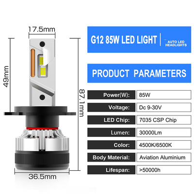 Carro universale Super luminoso 6500K 30000Lm 130W Lampade a LED H4 H7 H11 G12W-H4/H19