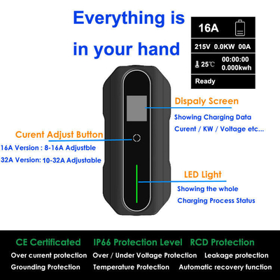 30A 3.5Kw caricabatterie portatili per veicoli elettrici EV con altro standard di interfaccia