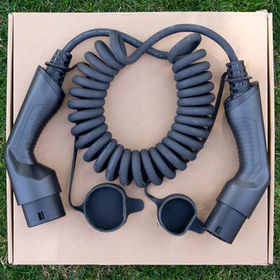 16A/32A TPU Tipo 2 EV Car Charger Connector Charging Coiled Cable per la ricarica stabile