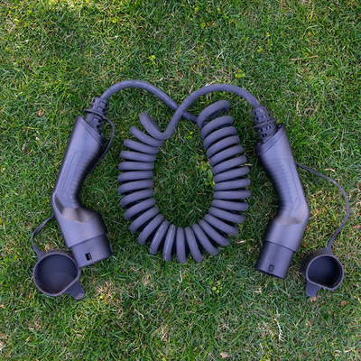 16A/32A TPU Tipo 2 EV Car Charger Connector Charging Coiled Cable per la ricarica stabile