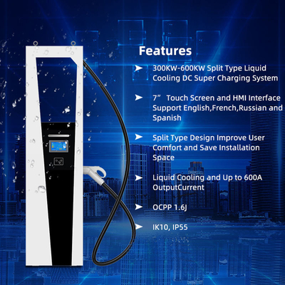 360KW/600KW Waterproof IP54 Split Type EV Charger Station per la ricarica rapida da 150 a 1000V